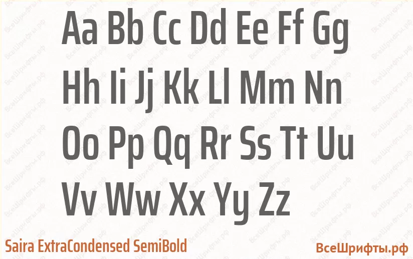 Шрифт Saira ExtraCondensed SemiBold с латинскими буквами Шрифт Saira ExtraCondensed SemiBold с латинскими буквами
