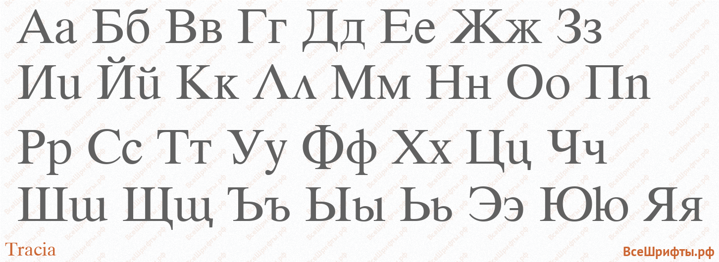 Шрифт Tracia с русскими буквами Шрифт Tracia с русскими буквами