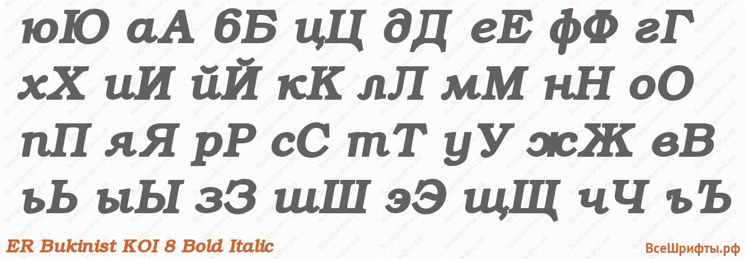 Шрифт ER Bukinist KOI 8 Bold Italic с русскими буквами Шрифт ER Bukinist KOI 8 Bold Italic с русскими буквами