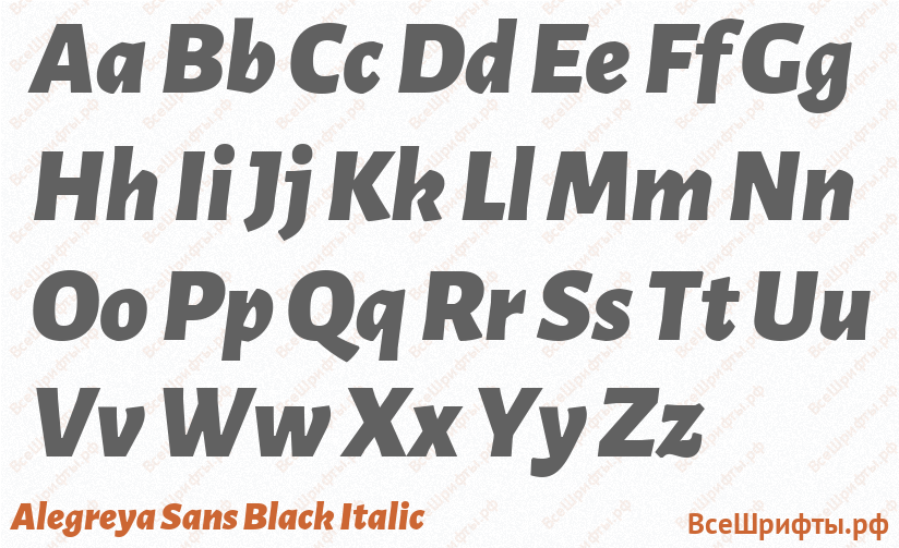 Шрифт Alegreya Sans Black Italic с латинскими буквами Шрифт Alegreya Sans Black Italic с латинскими буквами