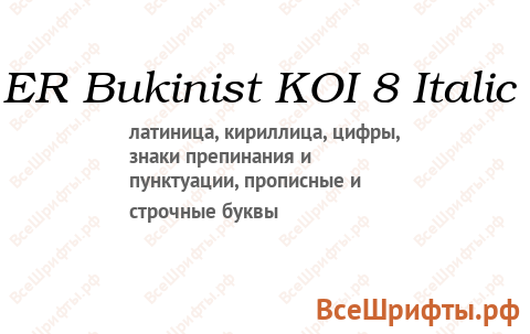 Шрифт ER Bukinist KOI 8 Italic