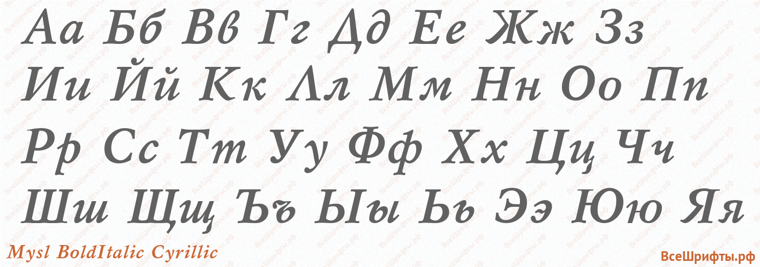 Шрифт Mysl BoldItalic Cyrillic с русскими буквами Шрифт Mysl BoldItalic Cyrillic с русскими буквами