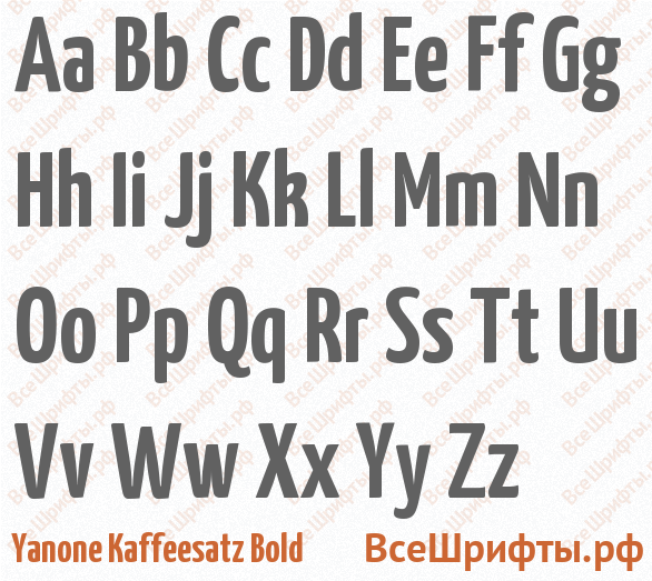 Шрифт Yanone Kaffeesatz Bold с латинскими буквами Шрифт Yanone Kaffeesatz Bold с латинскими буквами