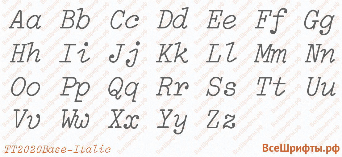 Шрифт TT2020 Base Style Italic с латинскими буквами Шрифт TT2020 Base Style Italic с латинскими буквами