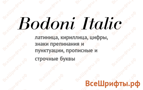 Шрифт Bodoni Italic