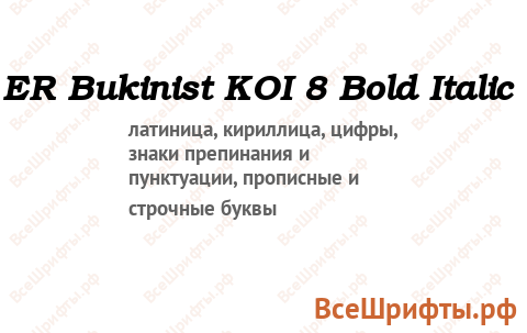 Шрифт ER Bukinist KOI 8 Bold Italic