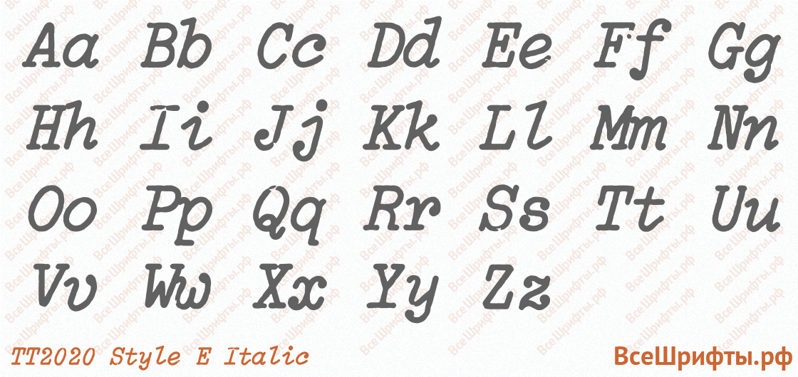 Шрифт TT2020 Style E Italic с латинскими буквами Шрифт TT2020 Style E Italic с латинскими буквами