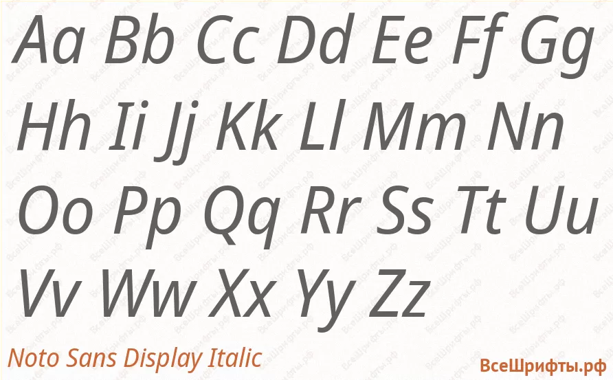 Шрифт Noto Sans Display Italic с латинскими буквами Шрифт Noto Sans Display Italic с латинскими буквами