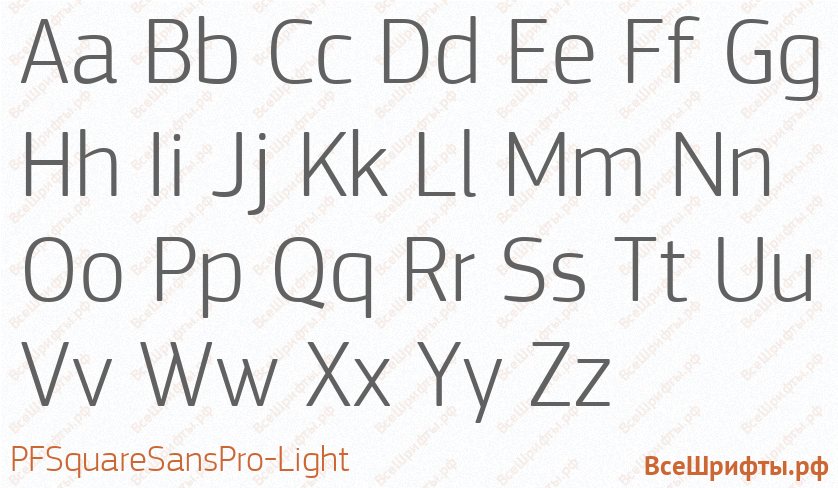 Шрифт PFSquareSansPro-Light с латинскими буквами Шрифт PFSquareSansPro-Light с латинскими буквами