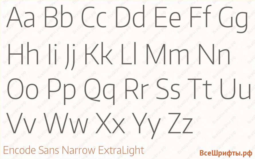 Шрифт Encode Sans Narrow ExtraLight с латинскими буквами Шрифт Encode Sans Narrow ExtraLight с латинскими буквами