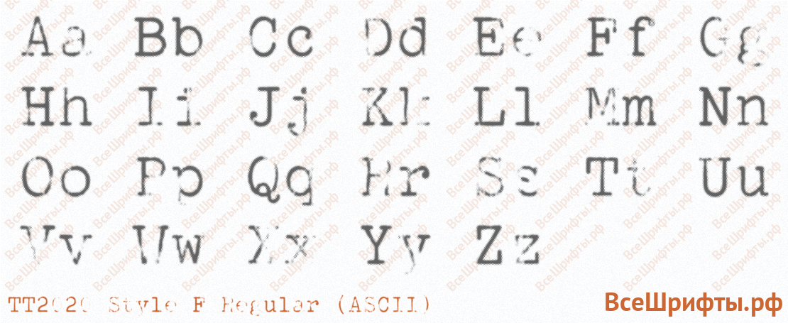 Шрифт TT2020 Style F Regular (ASCII) с латинскими буквами Шрифт TT2020 Style F Regular (ASCII) с латинскими буквами