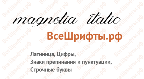 Шрифт Magnolia Italic