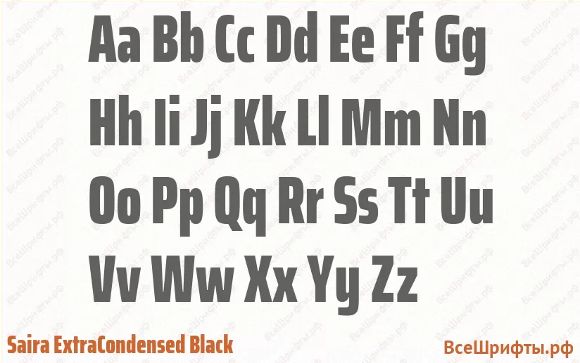 Шрифт Saira ExtraCondensed Black с латинскими буквами Шрифт Saira ExtraCondensed Black с латинскими буквами