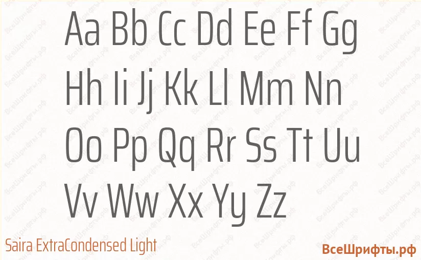 Шрифт Saira ExtraCondensed Light с латинскими буквами Шрифт Saira ExtraCondensed Light с латинскими буквами