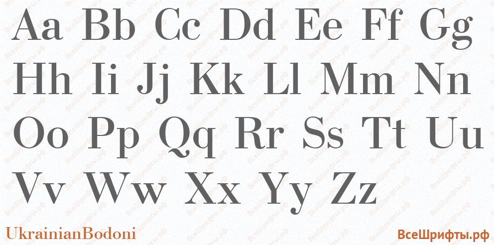 Шрифт UkrainianBodoni с латинскими буквами Шрифт UkrainianBodoni с латинскими буквами