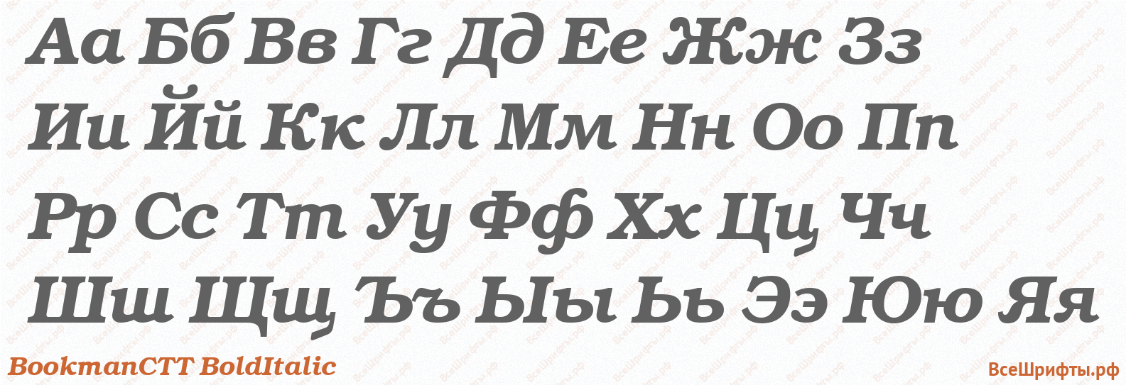 Шрифт BookmanCTT BoldItalic с русскими буквами Шрифт BookmanCTT BoldItalic с русскими буквами
