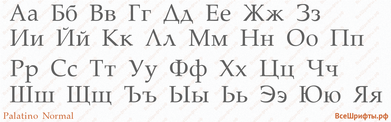 Шрифт Palatino Normal с русскими буквами Шрифт Palatino Normal с русскими буквами