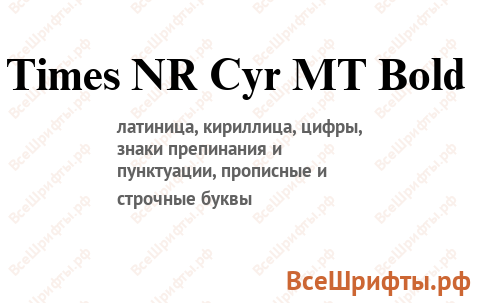 Шрифт Times NR Cyr MT Bold