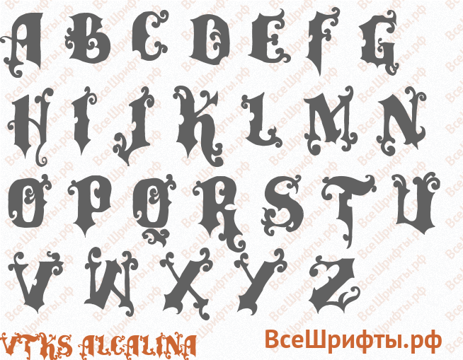 Шрифт vtks alcalina с латинскими буквами Шрифт vtks alcalina с латинскими буквами