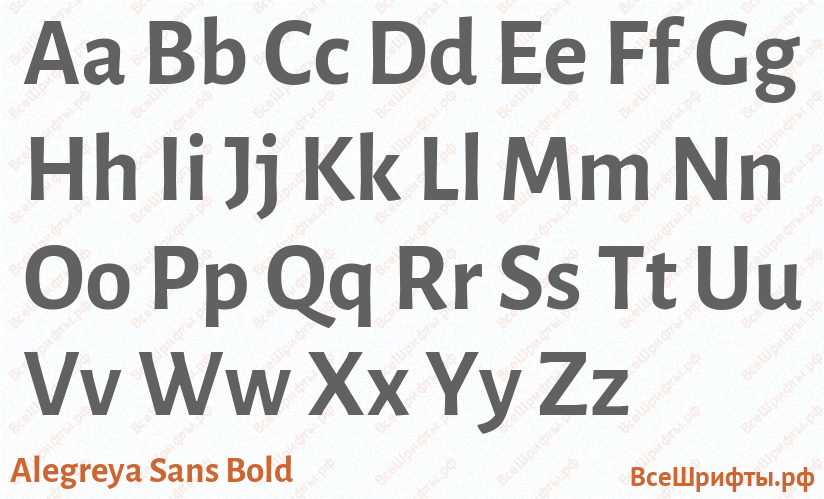 Шрифт Alegreya Sans Bold с латинскими буквами Шрифт Alegreya Sans Bold с латинскими буквами