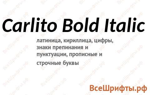 Шрифт Carlito Bold Italic