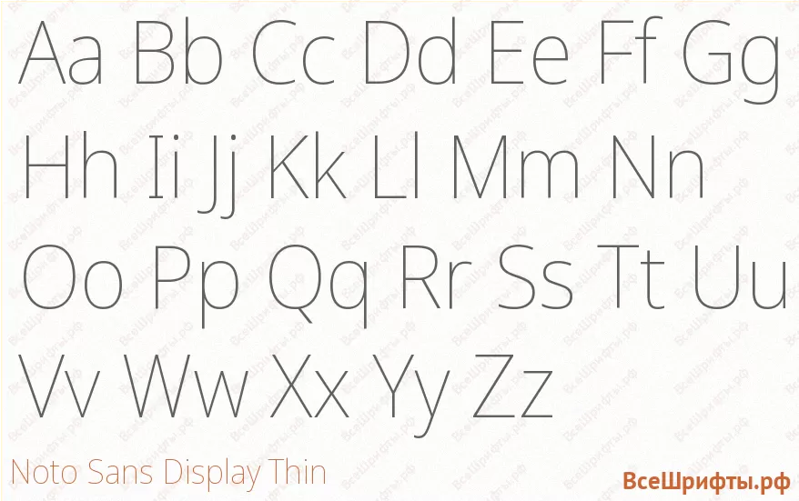 Шрифт Noto Sans Display Thin с латинскими буквами Шрифт Noto Sans Display Thin с латинскими буквами