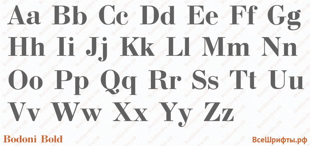 Шрифт Bodoni Bold с латинскими буквами Шрифт Bodoni Bold с латинскими буквами