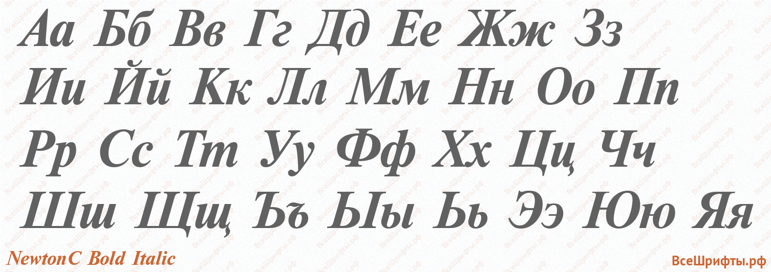 Шрифт NewtonC Bold Italic с русскими буквами Шрифт NewtonC Bold Italic с русскими буквами