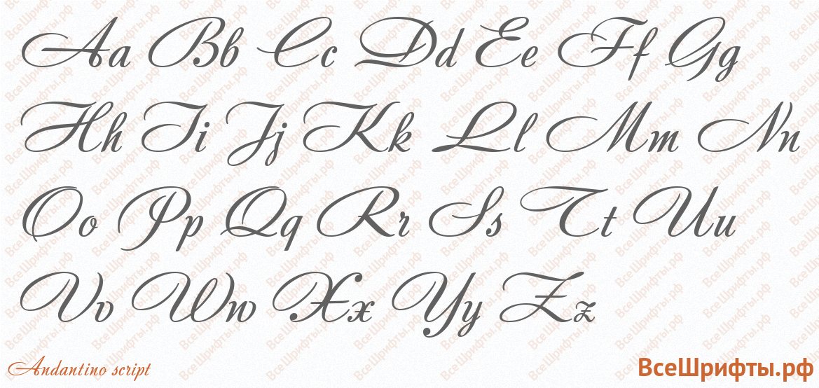 Шрифт Andantino script с латинскими буквами Шрифт Andantino script с латинскими буквами