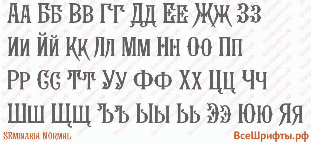 Шрифт Seminaria Normal с русскими буквами Шрифт Seminaria Normal с русскими буквами