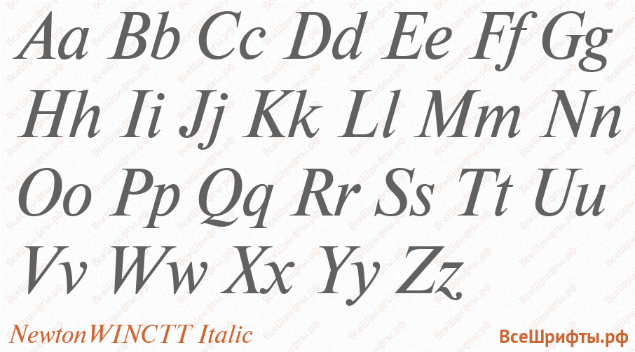 Шрифт NewtonWINCTT Italic с латинскими буквами Шрифт NewtonWINCTT Italic с латинскими буквами