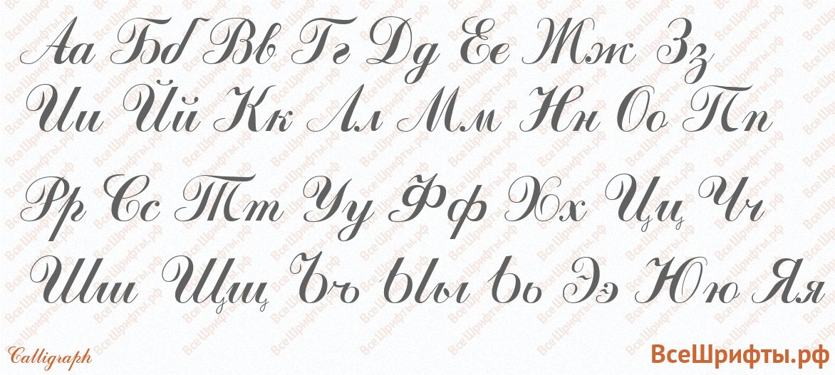 Шрифт Calligraph с русскими буквами Шрифт Calligraph с русскими буквами