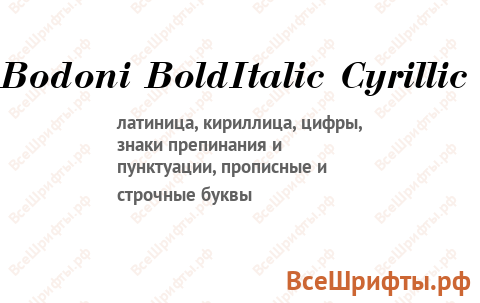 Шрифт Bodoni BoldItalic Cyrillic