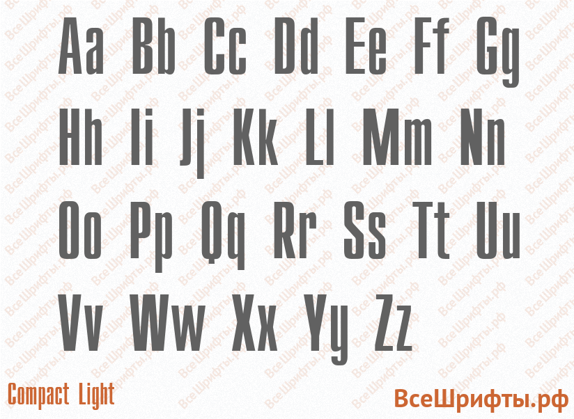 Шрифт Compact Light с латинскими буквами Шрифт Compact Light с латинскими буквами