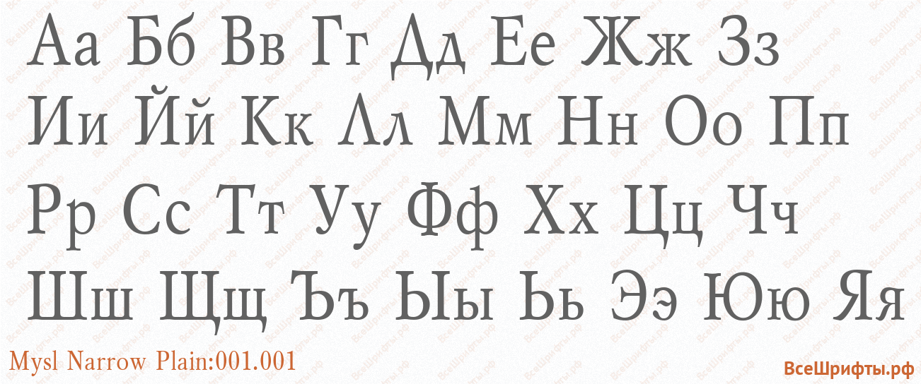 Шрифт Mysl Narrow Plain:001.001 с русскими буквами Шрифт Mysl Narrow Plain:001.001 с русскими буквами