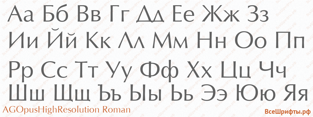 Шрифт AGOpusHighResolution Roman с русскими буквами Шрифт AGOpusHighResolution Roman с русскими буквами