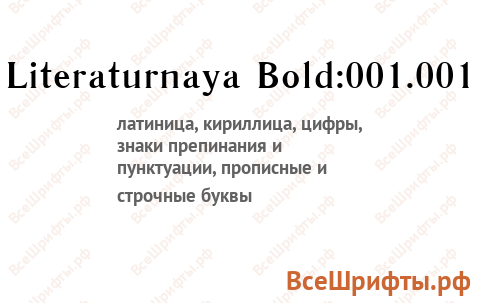 Шрифт Literaturnaya Bold:001.001
