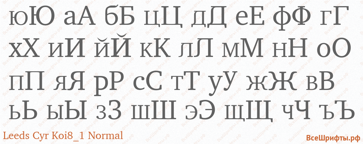 Шрифт Leeds Cyr Koi8_1 Normal с русскими буквами Шрифт Leeds Cyr Koi8_1 Normal с русскими буквами