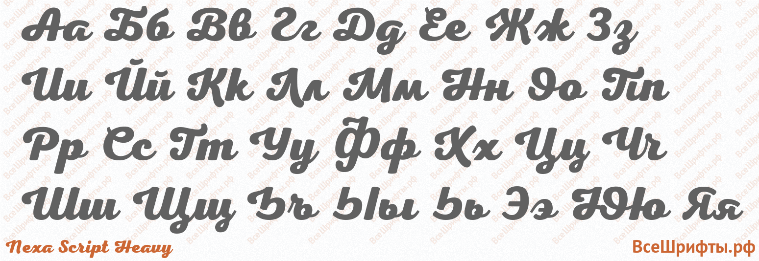 Шрифт Nexa Script Heavy с русскими буквами Шрифт Nexa Script Heavy с русскими буквами