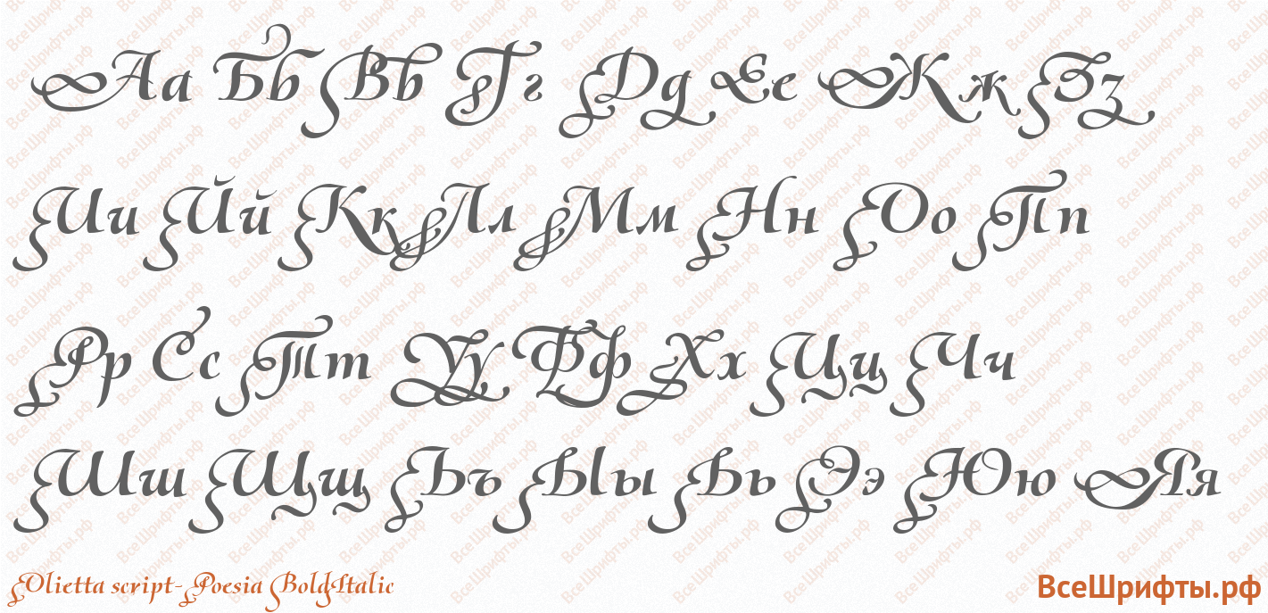 Шрифт Olietta script-Poesia BoldItalic с русскими буквами Шрифт Olietta script-Poesia BoldItalic с русскими буквами
