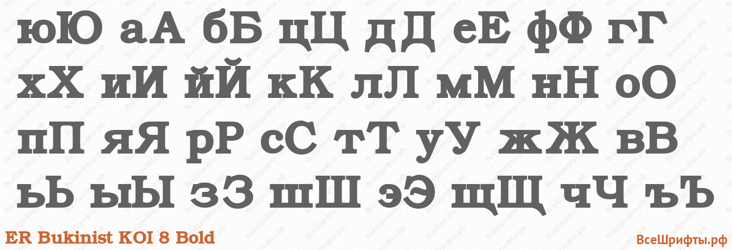 Шрифт ER Bukinist KOI 8 Bold с русскими буквами Шрифт ER Bukinist KOI 8 Bold с русскими буквами