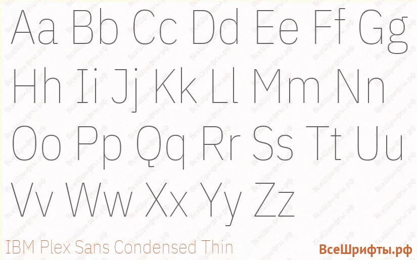 Шрифт IBM Plex Sans Condensed Thin с латинскими буквами Шрифт IBM Plex Sans Condensed Thin с латинскими буквами
