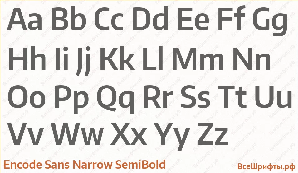 Шрифт Encode Sans Narrow SemiBold с латинскими буквами Шрифт Encode Sans Narrow SemiBold с латинскими буквами