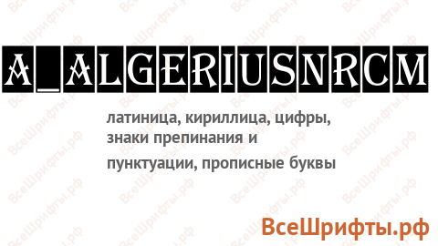 Шрифт a_AlgeriusNrCm