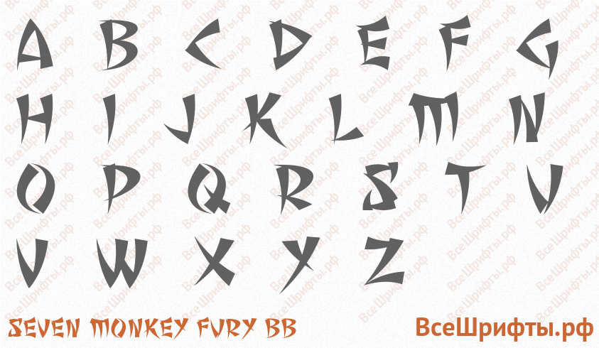 Шрифт Seven Monkey Fury BB с латинскими буквами Шрифт Seven Monkey Fury BB с латинскими буквами