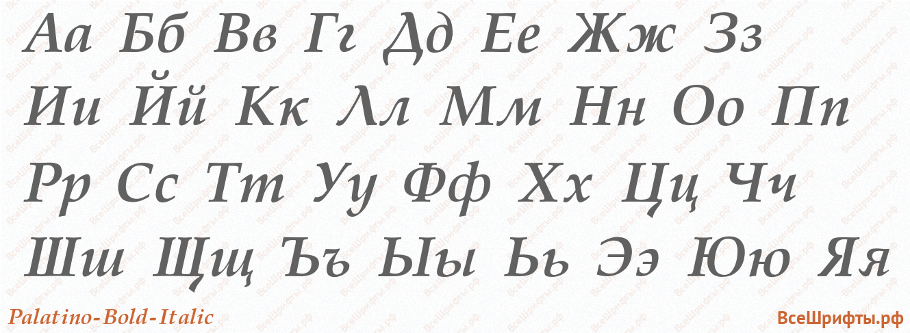 Шрифт Palatino-Bold-Italic с русскими буквами Шрифт Palatino-Bold-Italic с русскими буквами