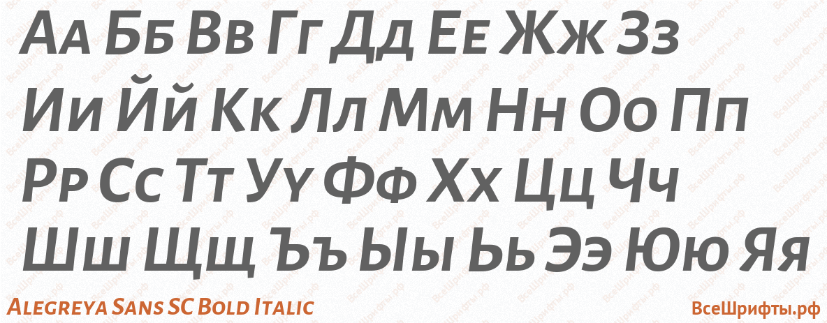 Шрифт Alegreya Sans SC Bold Italic с русскими буквами Шрифт Alegreya Sans SC Bold Italic с русскими буквами