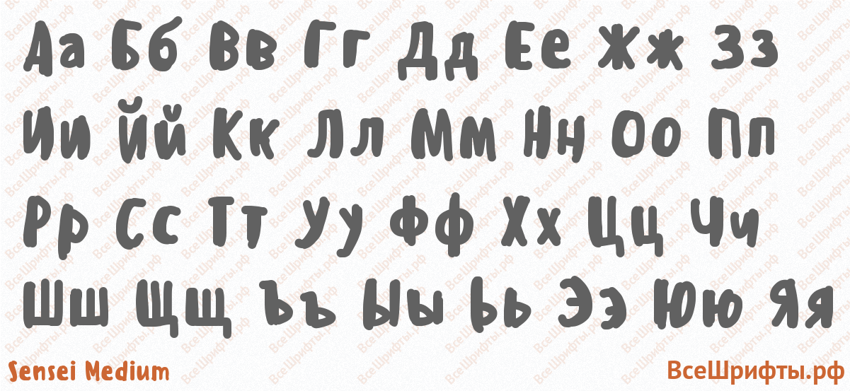Шрифт Sensei Medium с русскими буквами Шрифт Sensei Medium с русскими буквами