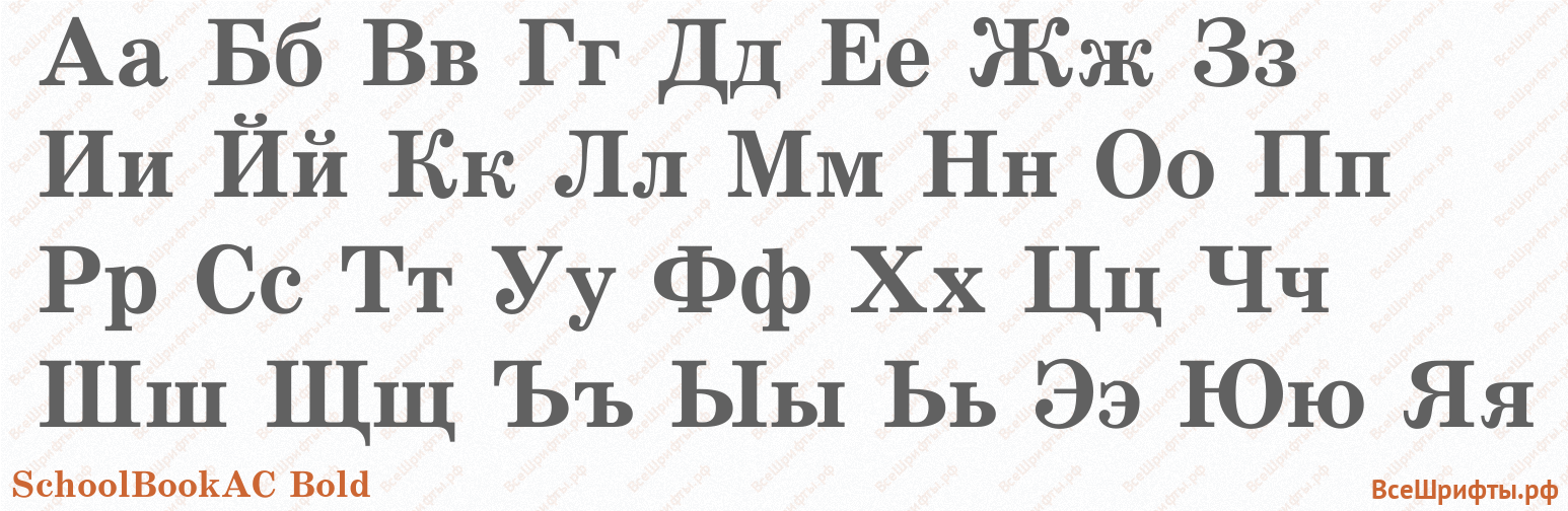 Шрифт SchoolBookAC Bold с русскими буквами Шрифт SchoolBookAC Bold с русскими буквами