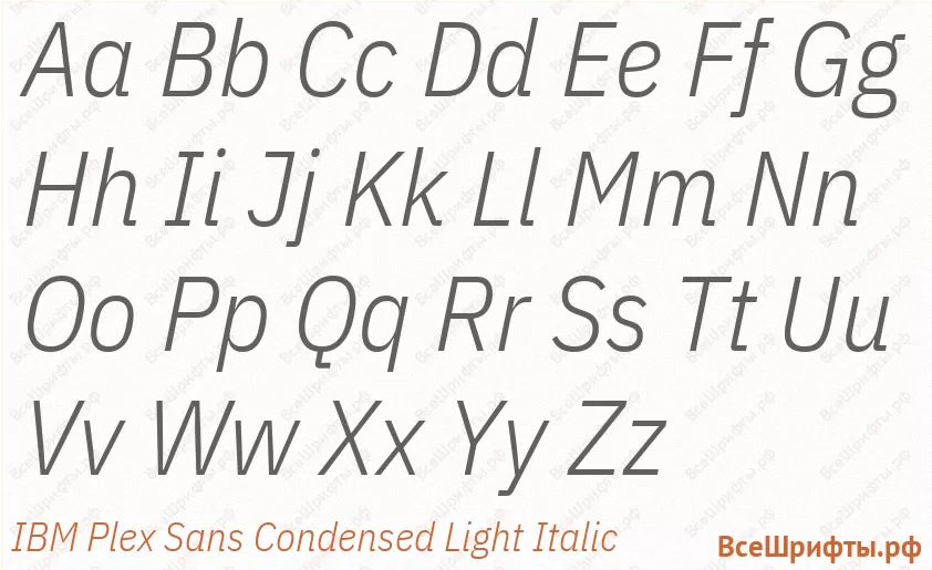 Шрифт IBM Plex Sans Condensed Light Italic с латинскими буквами Шрифт IBM Plex Sans Condensed Light Italic с латинскими буквами